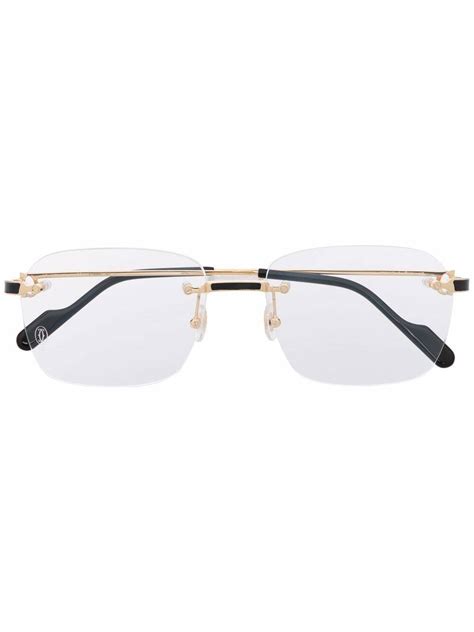 cartier rimless sunglasses brown gold|cartier rimless glasses with diamonds.